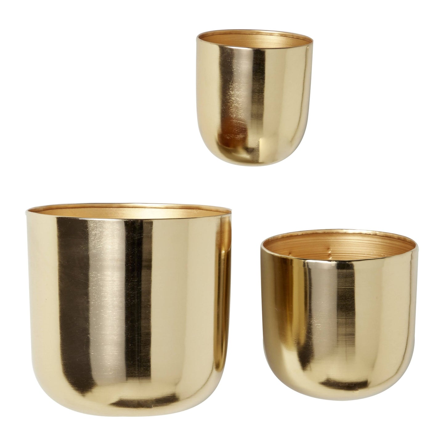 9 in. Gold Metal Contemporary Planter (3-Pack)