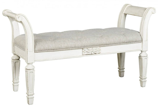 Ashley Furniture Realyn Accent Bench - Antique White