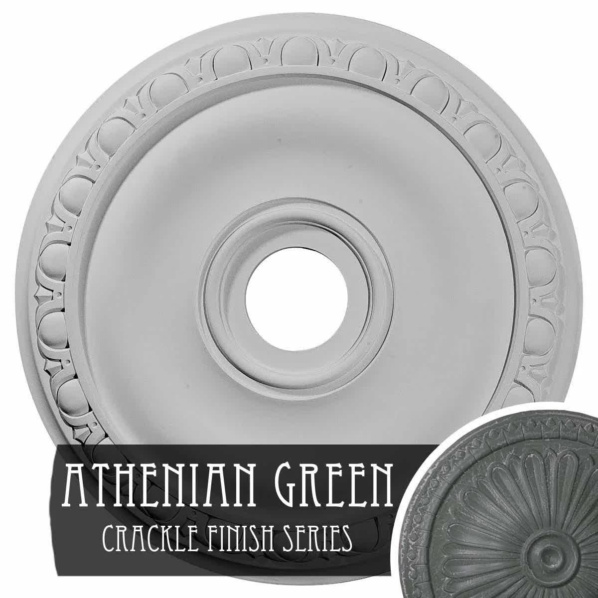 20x22OD x 3 5/8x22ID x 1x22P Jackson Ceiling Medallion (Athenian Green Crackle)