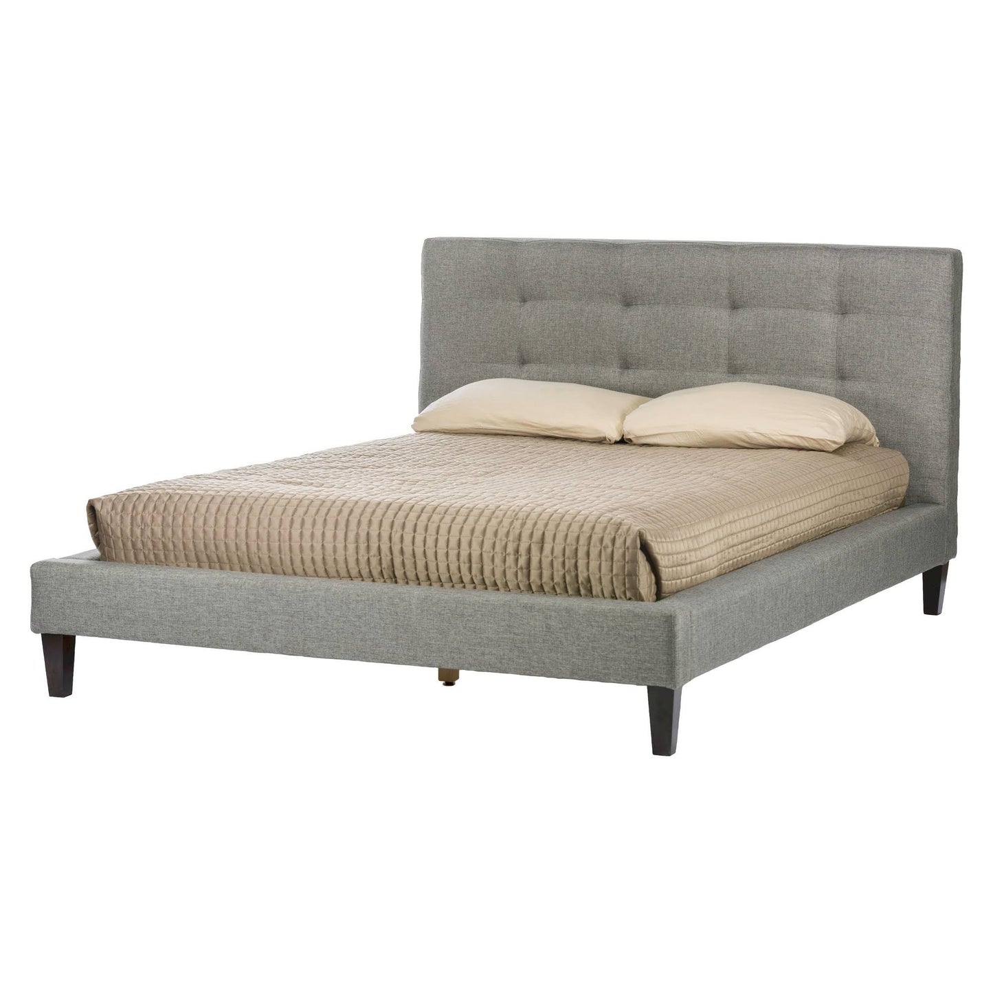 Baxton Studio Quincy Grey Linen Platform Bed, Full