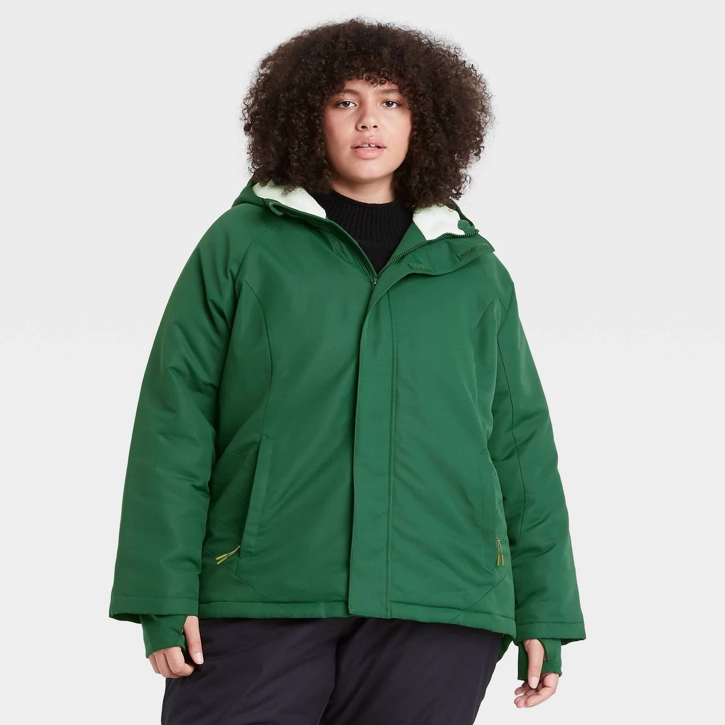 Womens Plus Size Winter Parka - All in Motion Dark Green 3X