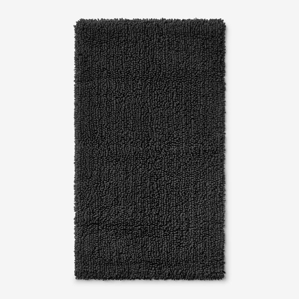 The Company Store Company Cotton Chunky Loop Charcoal 24 in. x 40 in. Bath Rug, Grey