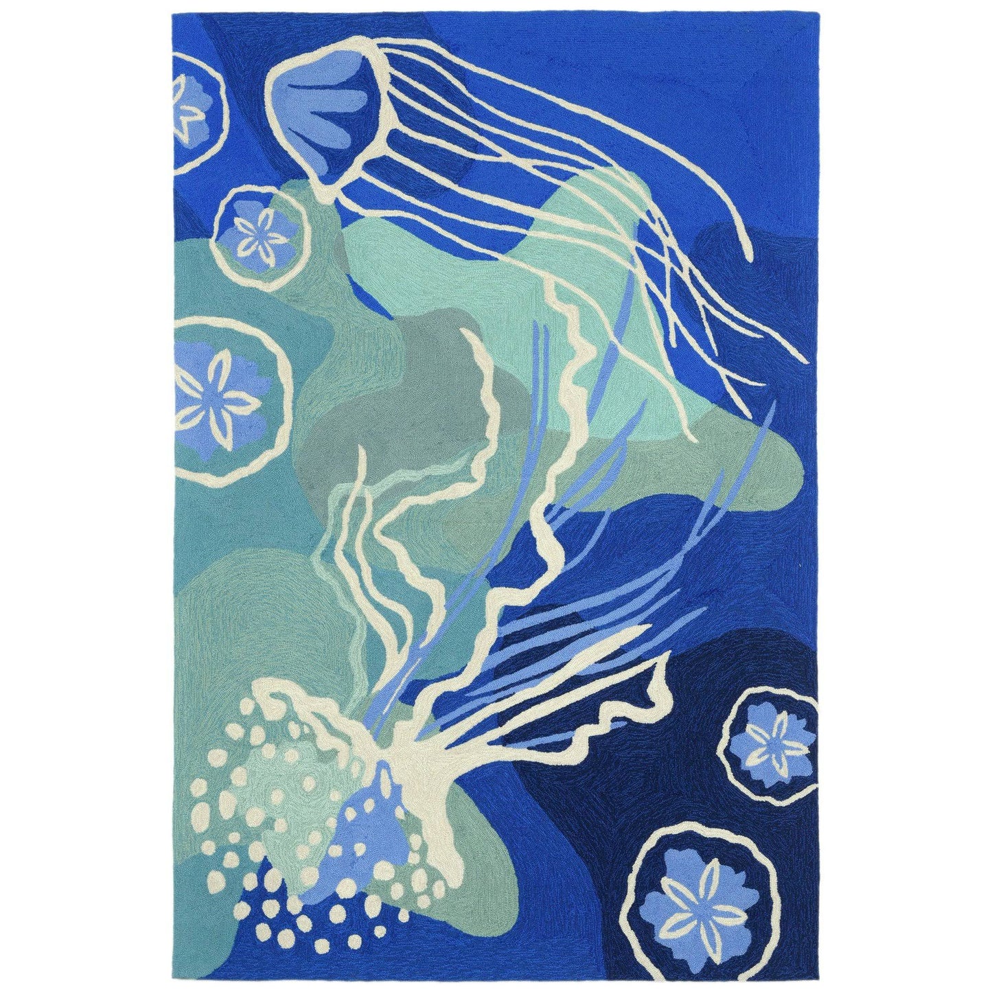 Capri Jelly Fish Ocean Rug Blue 76