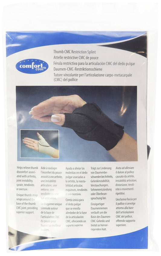 Comfort Cool Arthritis Thumb Splint-Black-Medium-Right