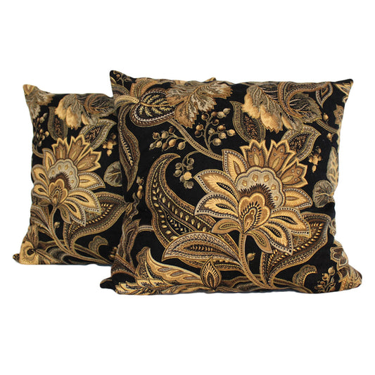 RLF Home Jacobie Throw Pillow (Set of 2); Onyx (Black)