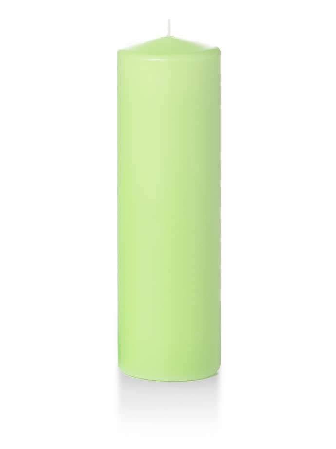 Set of 12, Wholesale Pillar Candles - Mint - 3