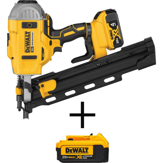 DeWalt 20-Volt Max 21-Degree Lithium-Ion Cordless Framing Nailer w/ Bonus 20-Volt 4.0 Ah Battery Pack