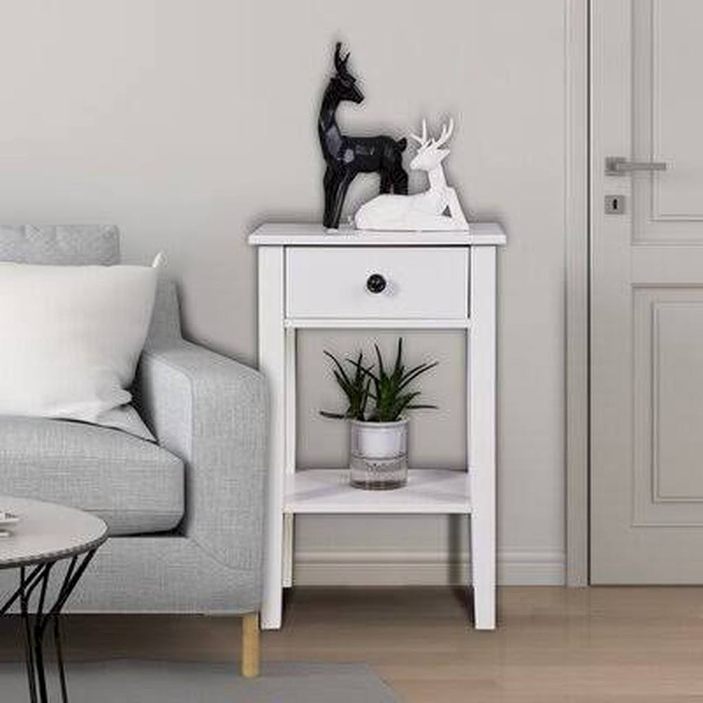 1 - Drawer Nightstand in White Winston Porter