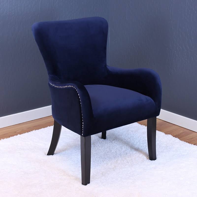 Willa Arlo Interiors Kaat Velvet Wing Back Chair, Ink Navy