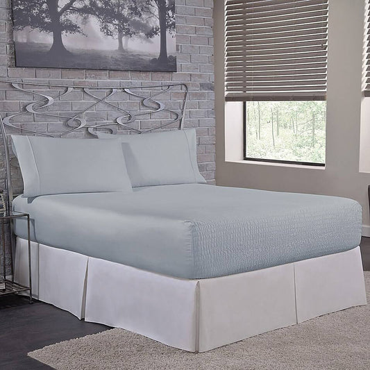 Bed Tite 300 Thread Count Cotton Sheet Set - Light Blue - Full