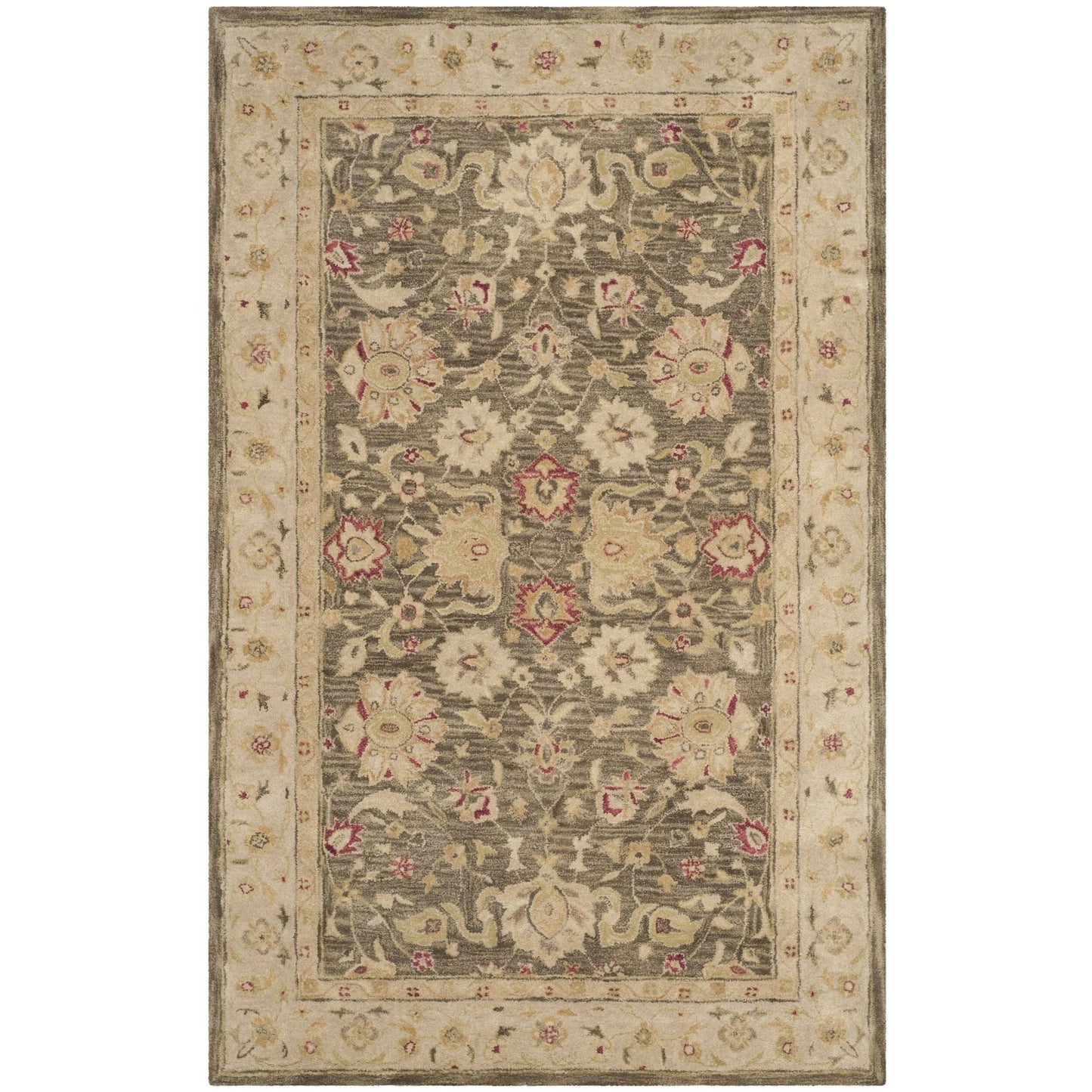 Safavieh Antiquity AT853A Olive Grey - Beige 5 x 8 Area Rug