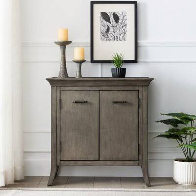 Clermont 2 - Door Accent Cabinet Charlton Home Color Smoke Gray-Wash