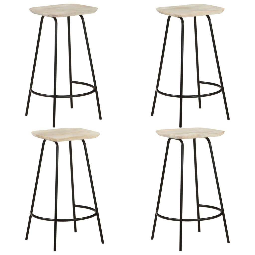 vidaXL Bar Stools 4 Pcs Solid Mango Wood