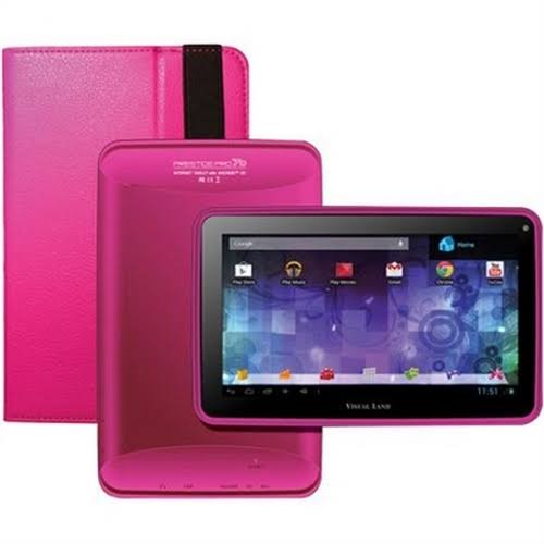 Visual Land Prestige Pro Tablet - Wi-Fi - 16 GB - Pink - with Case - 7