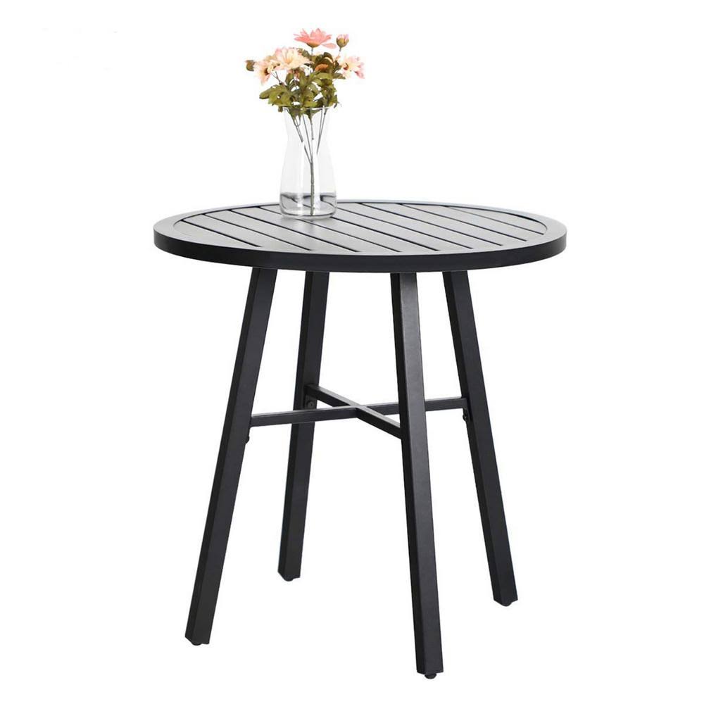 Patio Time Black Metal Outdoor Bistro Coffee Table