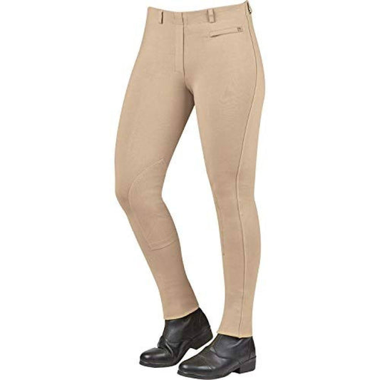 Dublin Supa-Fit Pull on Knee Patch Ladies Jodhpurs - Beige