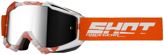 Shot Iris Jet Motocross Goggles, White-Orange