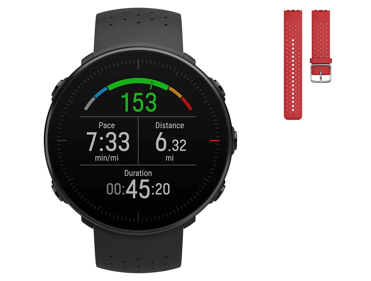 Polar Vantage M Multi Sport GPS Watch - Black with Red Band / M/L