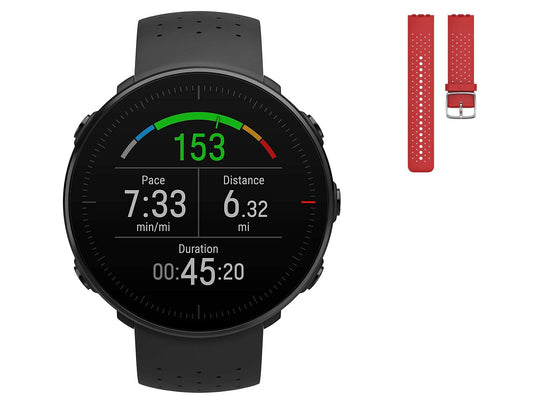 Polar Vantage M Multi Sport GPS Watch - Black with Red Band / M/L