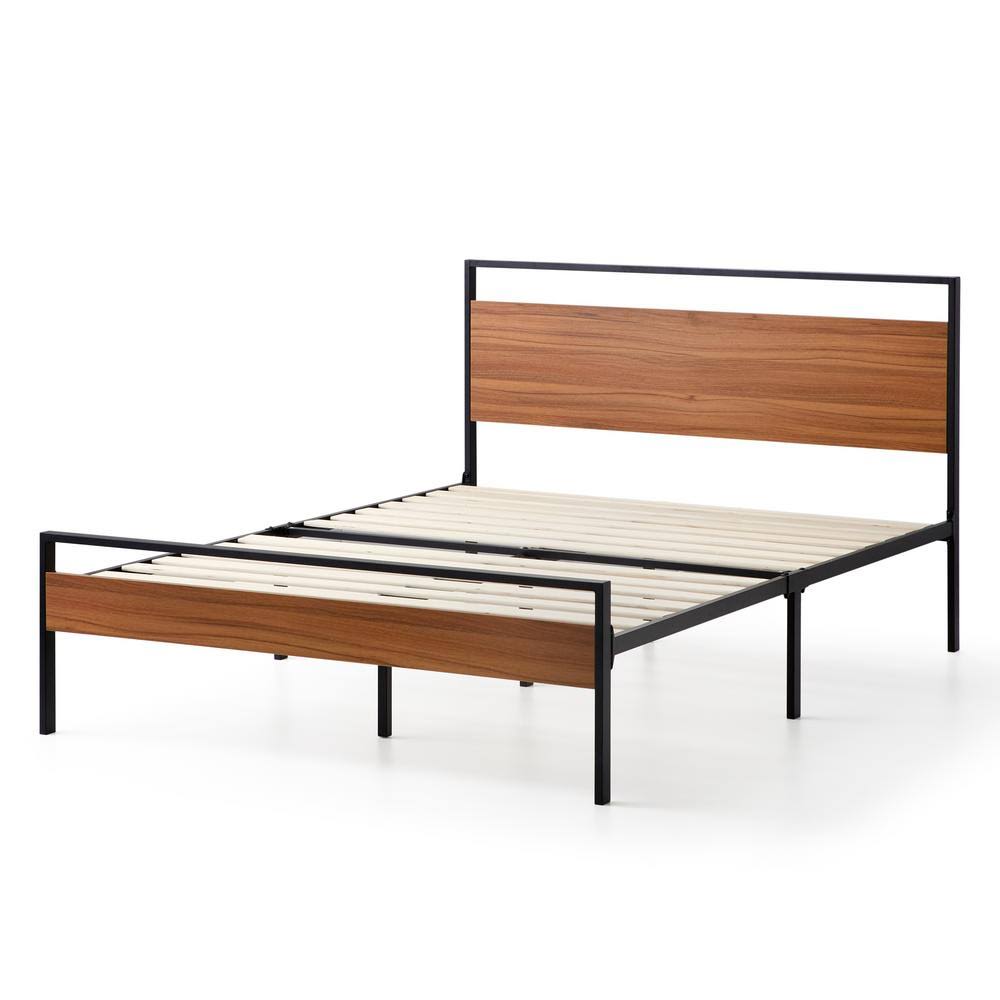 Brookside Nora Natural Twin Metal and Wood Platform Bed Frame