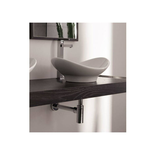 Scarabeo by Nameeks Zefiro Oval Vessel Bathroom Sink, White 8207