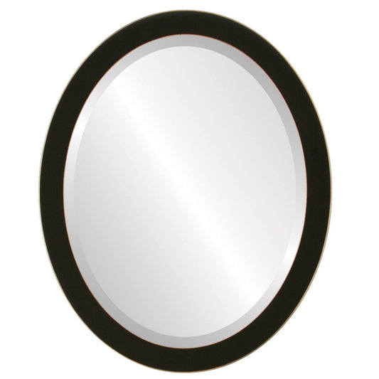 Vienna Framed Oval Mirror in Rubbed Black (18x22)