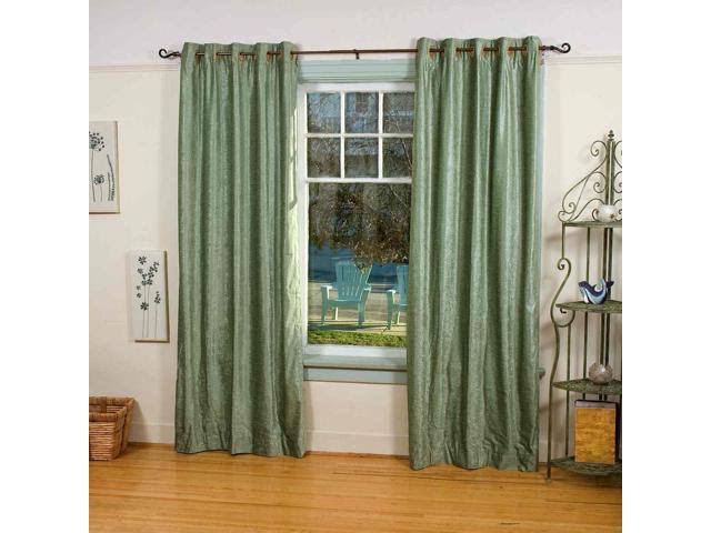 Olive Green Ring / Grommet Top Velvet Curtain / Drape / Panel - Piece