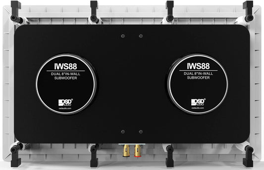 OSD Audio IWS88 In-Wall 350W Home Theater Subwoofer Dual 8-Inch Injected Woofers W Back Bridge to Enhance Bass