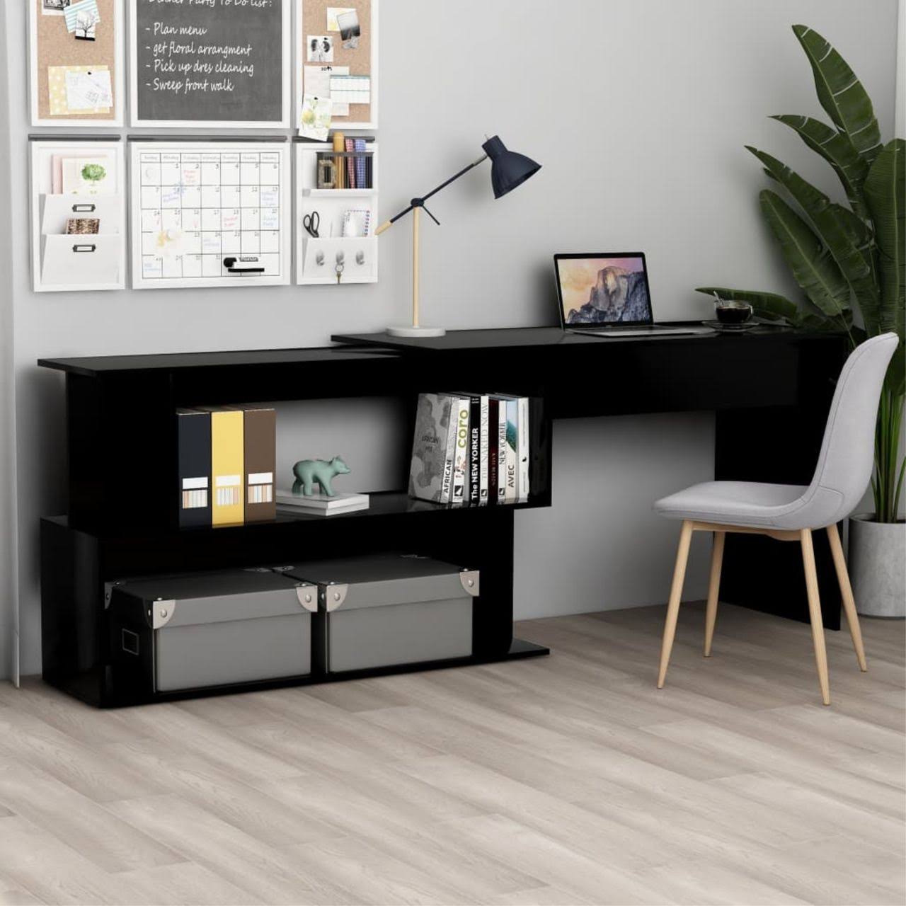 vidaXL Corner Desk Black 47.2