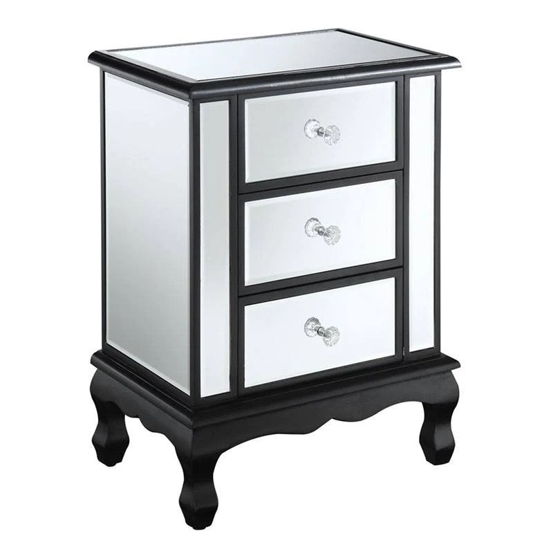 Convenience Concepts Gold Coast Vineyard 3 Drawer Mirrored End Table - Convenience Concepts-413359BL