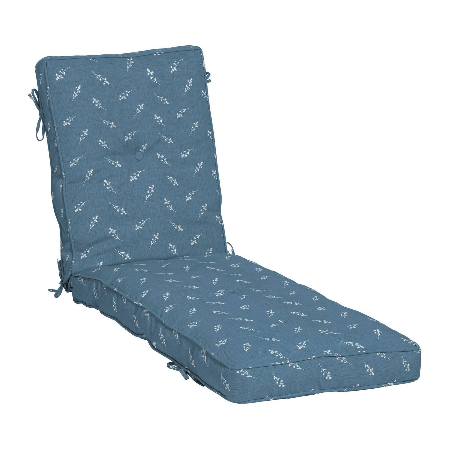 Arden Selections Plush BlowFill Blue Ditsy Floral Patio Chaise Lounge Chair Cushion Polyester | TG06256B-D9Z1