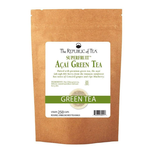 The Republic of Tea Organic Acai Green Superfruit Tea, 250 Tea Bag Bulk, Premium