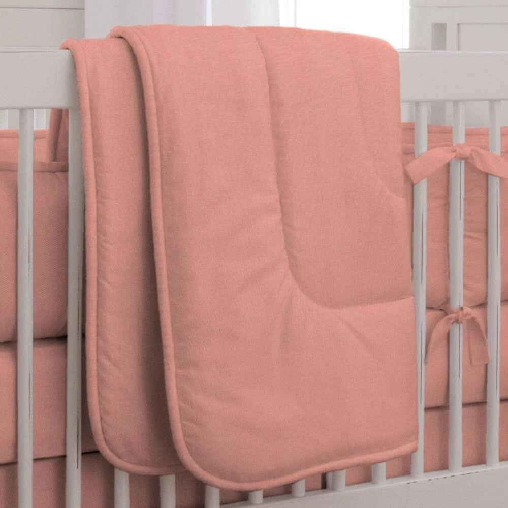 Carousel Designs Solid Light Coral Crib Comforter