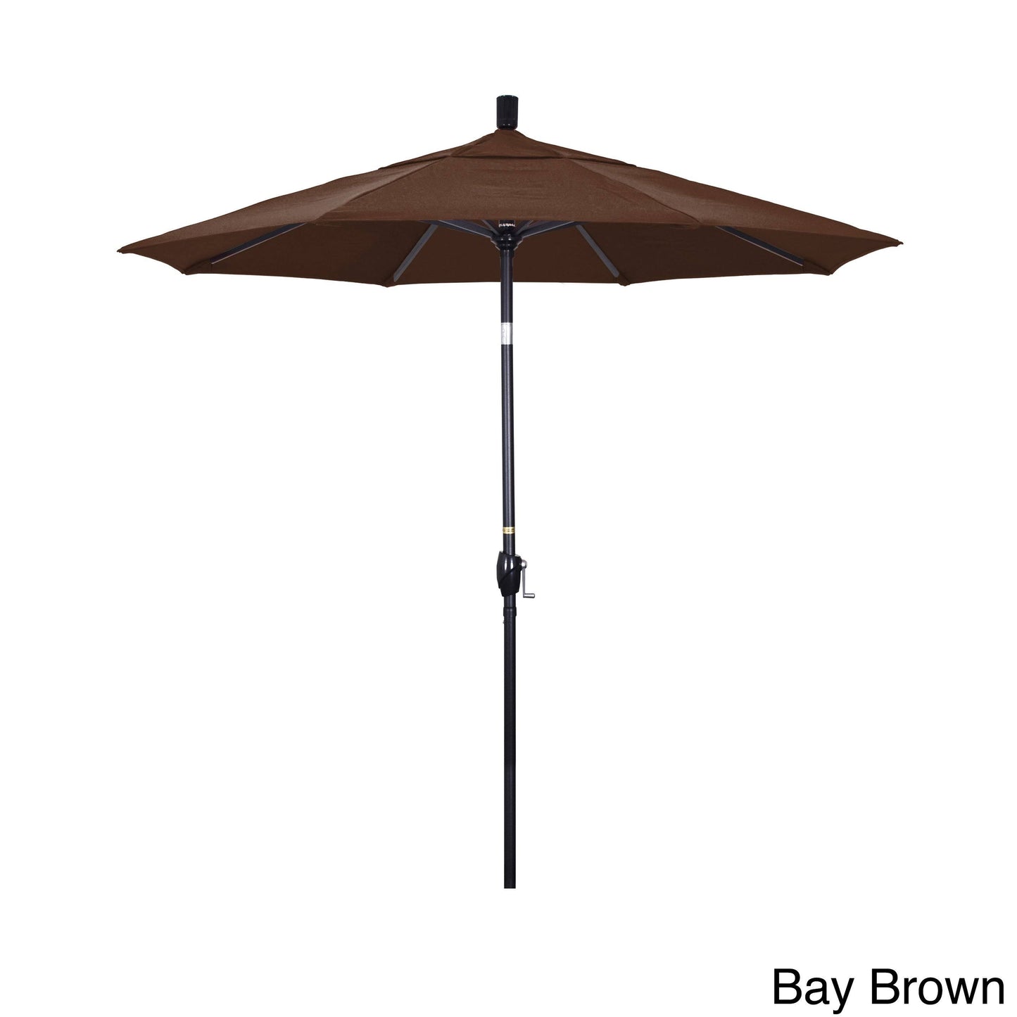 California Umbrella Gspt758302-5432 7.5 ft. Aluminum Market Umbrella Push Tilt M Black-Sunbrella-Bay Brown