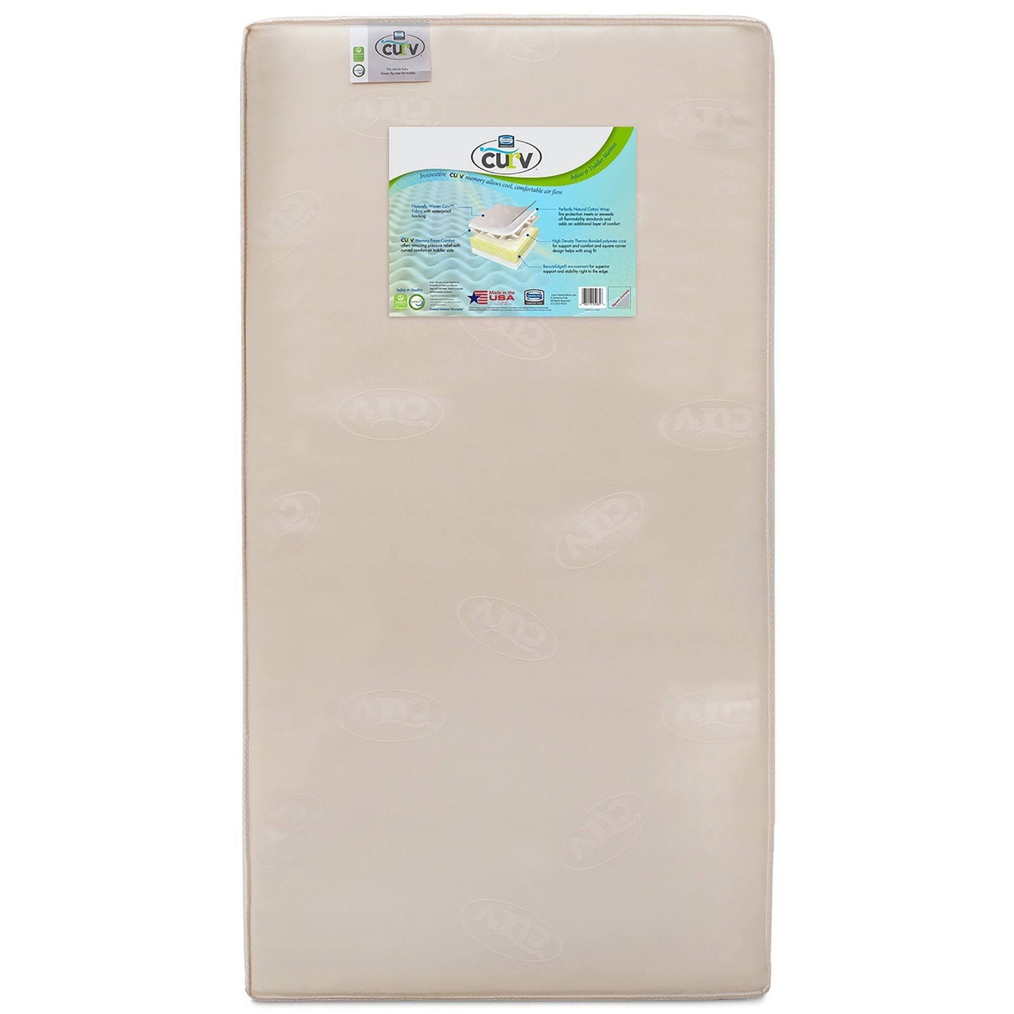 Simmons Kids Curv Memory Foam Comfort Crib Toddler Mattress Tan