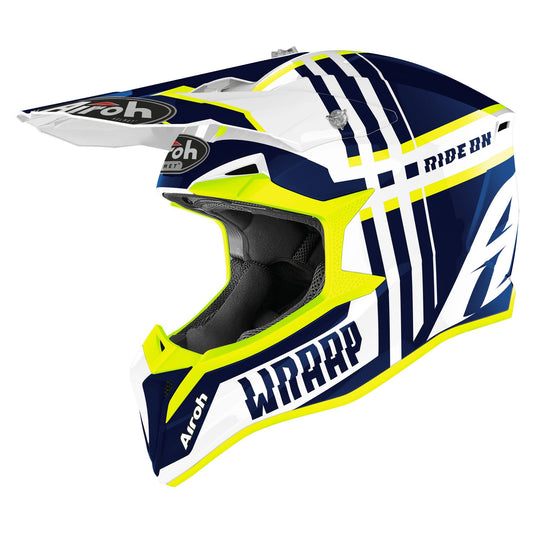 Airoh Wraap Broken Helmet Blue Gloss Size Xs