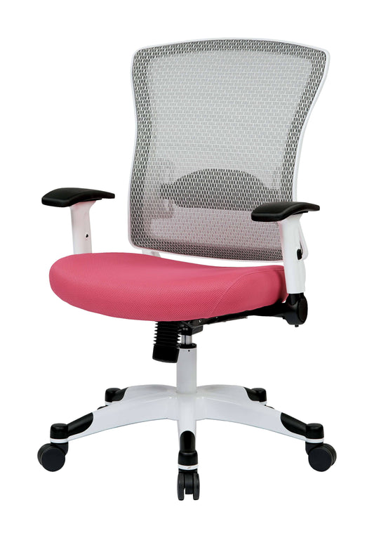 Office Star Pink with White Frame Managers Chair