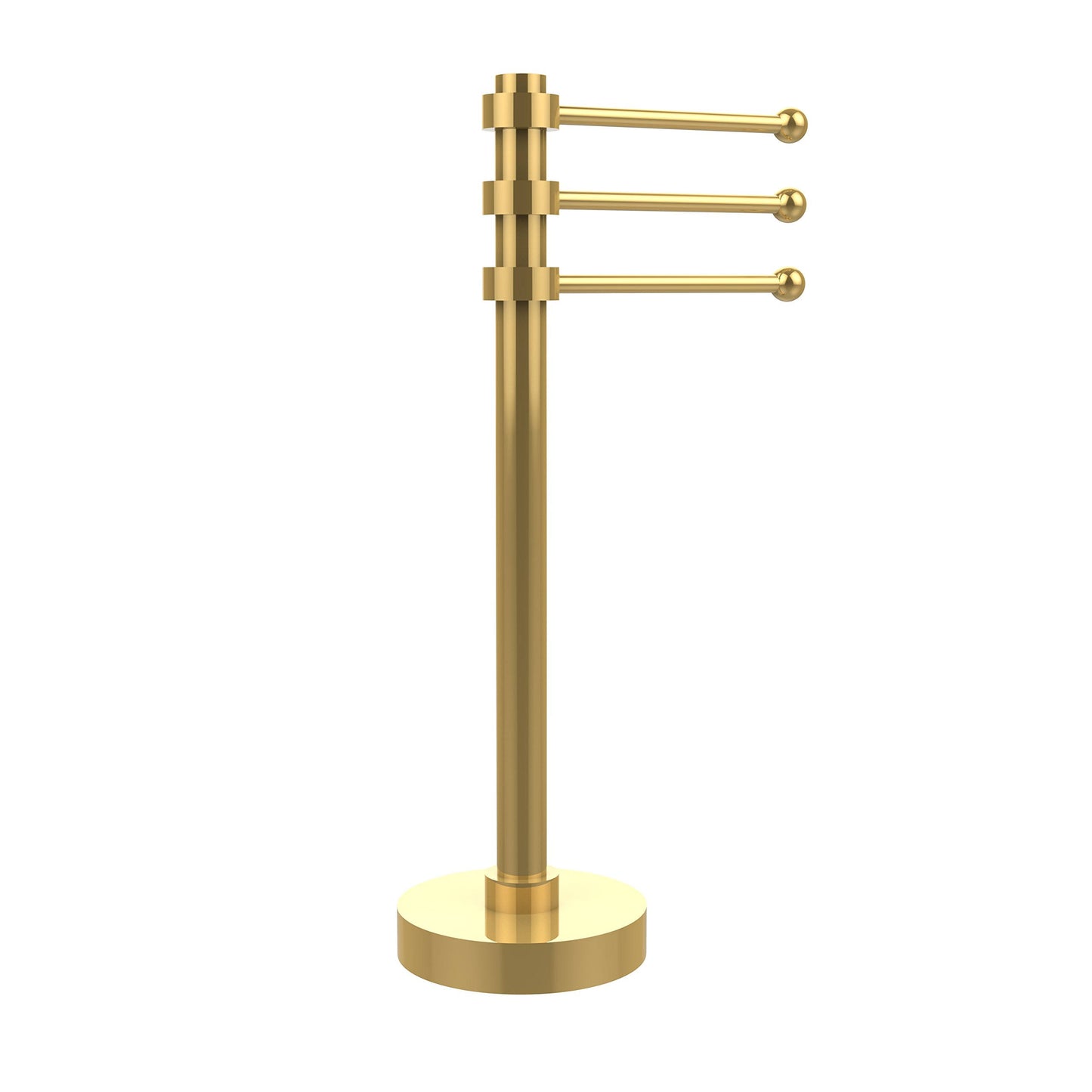 Allied Brass Vanity Top 3 Swing Arm Guest Towel Holder Polished Brass