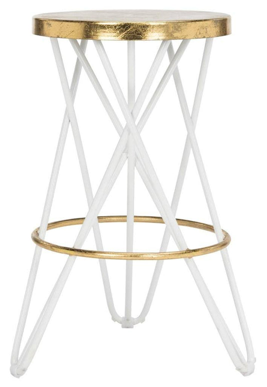 Safavieh Lorna Gold Leaf Counter Stool - White