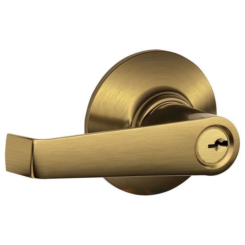 Schlage F51AELA609 Elan Lever Keyed Entry Lock Finish: Antique Brass