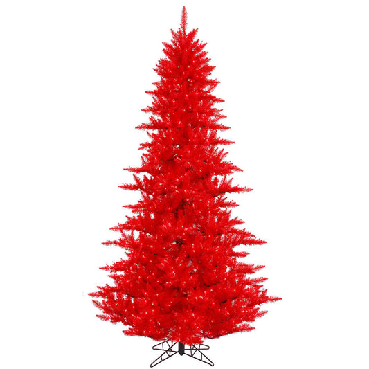 Vickerman 3 Red Fir Artificial Christmas Tree with 100 Red Lights