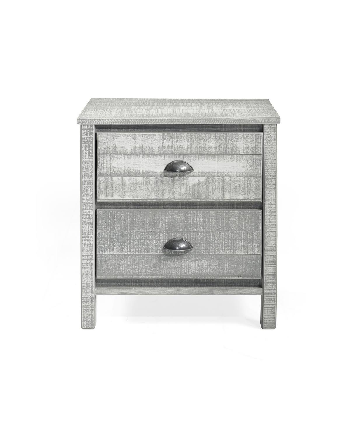 Alaterre Furniture Rustic Nightstand, Rustic Gray