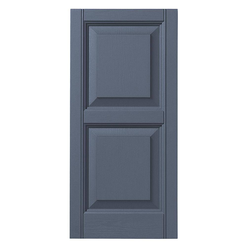 Ply Gem 15 in. x 43 in. Raised Panel Polypropylene Shutter Pair in Blue