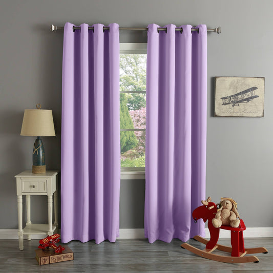 Aurora Home Grommet Top Thermal Insulated Blackout Curtain Panel Pair - 52 x 84 - 84 Inches