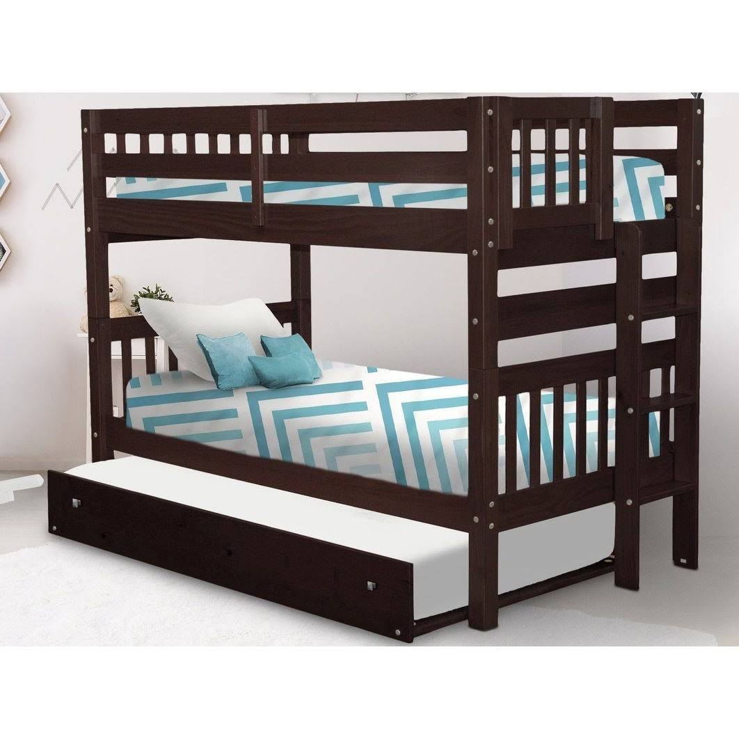 Taylor Olive Trillium Twin Over Twin Bunk Bed Twin Trundle - Dark Cherry