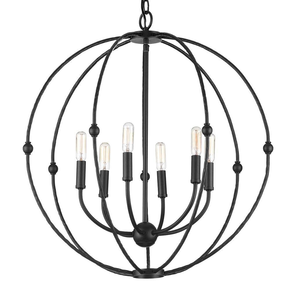 Progress Lighting Pacolet 6-Light Textured Black Chandelier