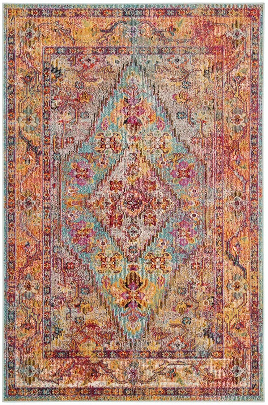 Safavieh CRS507A Crystal Light Blue / Orange Area Rug - 4 x 6