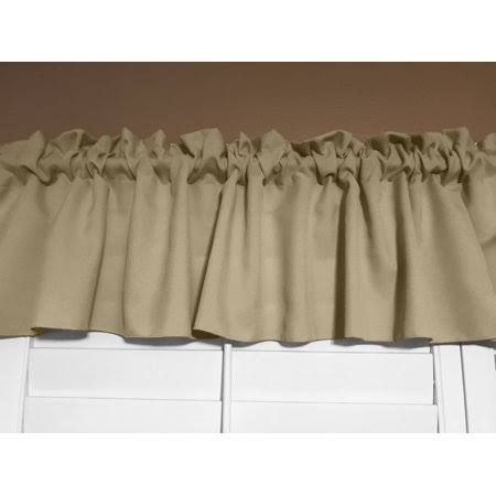 Solid Poplin Window Valance 58 inch Wide Beige, Size 32 Tall