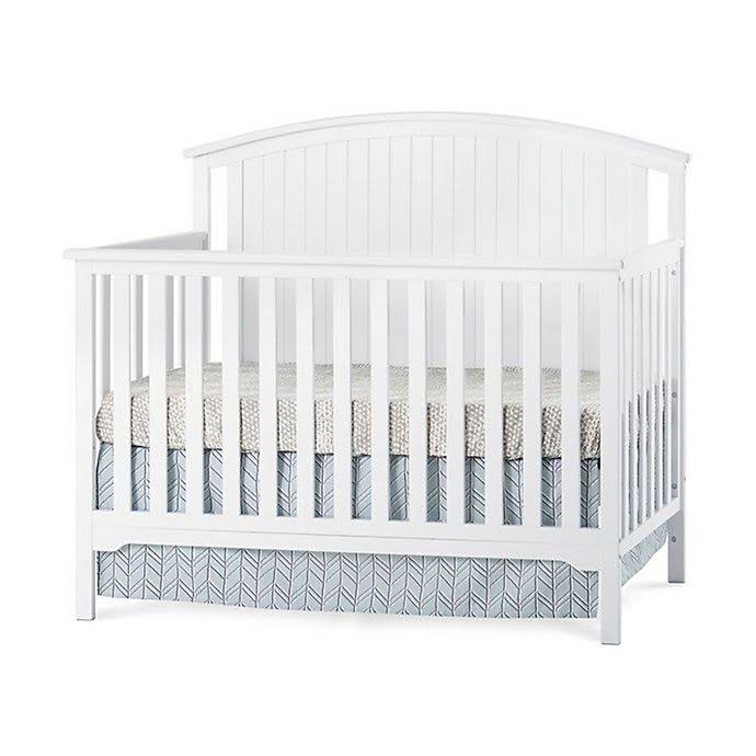 Child Craft Forever Eclectic Cottage Curve Top Convertible Crib in Matte White