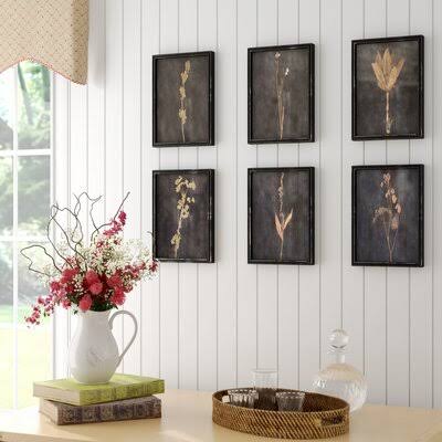 Sprig - 6 Piece Picture Frame Photograph Print Set on Wood